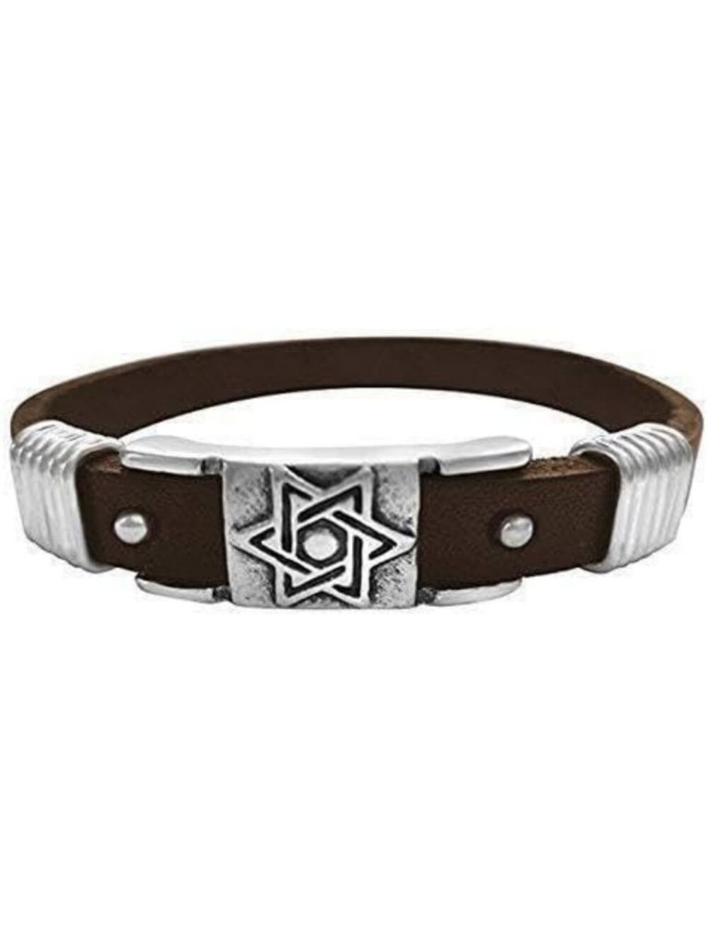 Adjustable Genuine Leather Shema Israel Bracelet for Men & Boys - Unique Jewish
